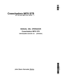 John Deere 9870 STS combine pdf manual do operador ES - John Deere manuais - JD-OMHXE22990