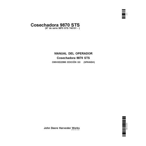 John Deere 9870 STS cosechadora pdf manual del operador ES - John Deere manuales - JD-OMHXE22990