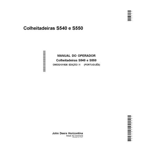 JD-OMDQ101826 John Deere S540, S550 combine operator's manual PT (OMDQ101826)