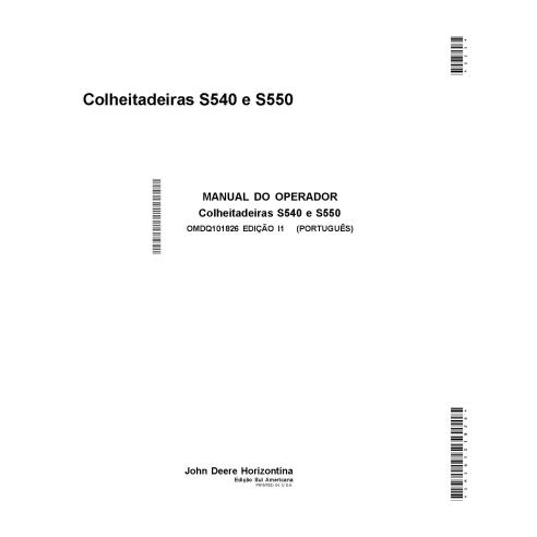 John Deere S540, S550 moissonneuse-batteuse pdf manuel de l'opérateur PT - John Deere manuels - JD-OMDQ101826