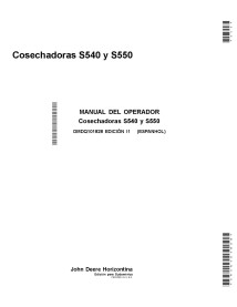 Manuel de l'opérateur pdf de la moissonneuse-batteuse John Deere S540, S550 ES - John Deere manuels - JD-OMDQ101828