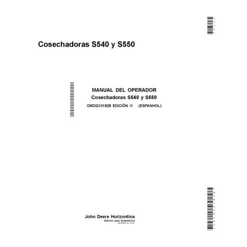 John Deere S540, S550 PDF do manual do operador da colheitadeira ES - John Deere manuais - JD-OMDQ101828
