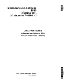 JD-OMHXE23130 Manual do operador da colheitadeira John Deere S560 STS FR (OMHXE23130)
