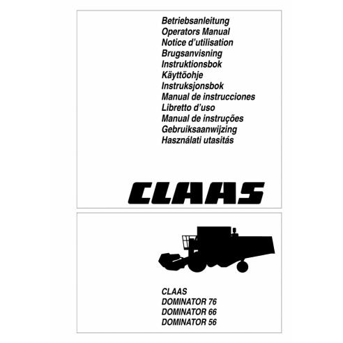CLA-1843496 Manual del operador de la cosechadora claas Dominator 56-76