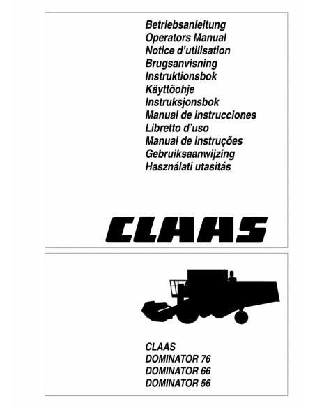 CLA-1843496 Manuel de l'opérateur de la moissonneuse-batteuse Claas Dominator 56-76
