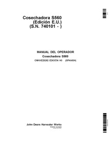 JD-OMHXE23262 Manual del operador de la cosechadora John Deere S560 STS ES (OMHXE23262)