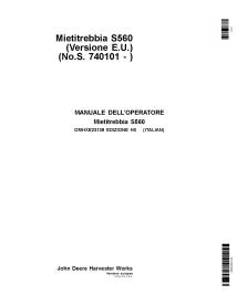 JD-OMHXE23138 Manuel d'utilisation de la moissonneuse-batteuse John Deere S560 STS IT (OMHXE23138)