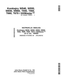 JD-OMZ93232 Manual del operador de la cosechadora John Deere W540, W550, W650, W660, T550, T560, T660, T670 PL (OMZ93232)