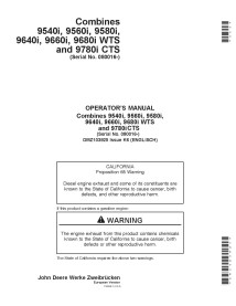 JD-OMZ103925 Manual do operador da colheitadeira John Deere 9540i, 9560i, 9580i, 9640i, 9660i, 9680i, 9780i (OMZ103925)