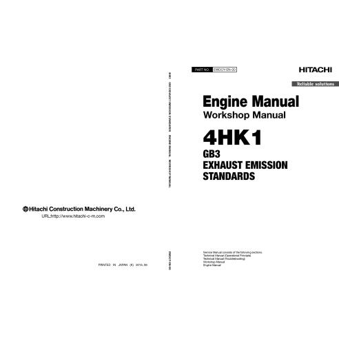 Manuel d'atelier pdf du moteur Hitachi 4HK1 GB3 - Hitachi manuels - HIT-EWDCYEN00