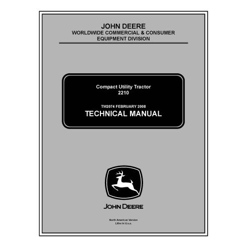 John Deere 2210 compact utility tractor pdf technical manual  - John Deere manuals - JD-TM2074