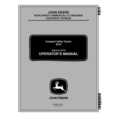 JD-OMLVU21139 Manual do operador do trator utilitário compacto John Deere 2210 (OMLVU21139)