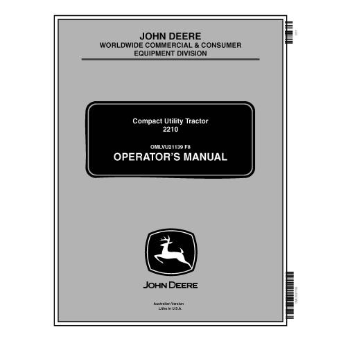 Manual do operador em pdf do trator utilitário compacto John Deere 2210 - John Deere manuais - JD-OMLVU21139