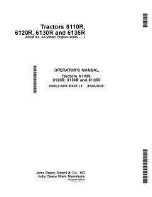 JD-OMAL219396 Manual del operador para tractores John Deere 6110R, 6120R, 6130R, 6135R (modelos 2015-17) (OMAL219396)