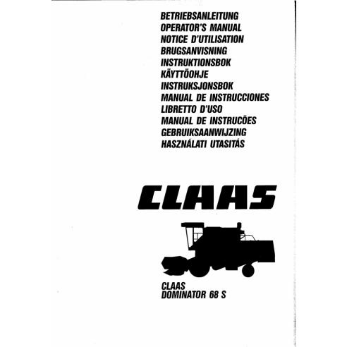 CLA-1857970 Claas Dominator 68 S combine harvester operator's manual