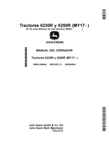 John Deere 6230R, 6250R MY2017- manual do operador em pdf ES - John Deere manuais - JD-OMAL224844