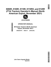 John Deere 5090R, 5100R, 5115R, 5115RH, 5125R Nov2021- tractores pdf manual del operador - John Deere manuales