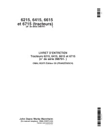JD-OMAL162075 Manuel d'utilisation des tracteurs John Deere 6415, 6615, 6715, 6215 FR (OMAL162075)