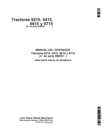 John Deere 6415, 6615, 6715, 6215 pdf do operador do manual do operador ES - John Deere manuais - JD-OMAL162076