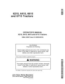 John Deere 6415, 6615, 6715, 6215 tractores pdf manual del operador - John Deere manuales - JD-OMAL152847