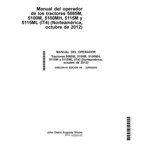 JD-OMSU30110 John Deere 5085M, 5100M, 5100MH, 5115M, 5115ML Oct 2012- tractors operator's manual ES (OMSU30110)