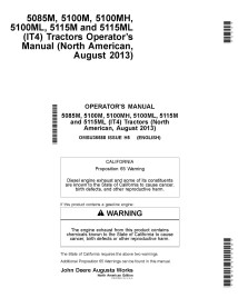 John Deere 5085M, 5100M, 5100MH, 5115M, 5115ML août 2013-tracteurs pdf manuel de l'opérateur - John Deere manuels - JD-OMSU35588
