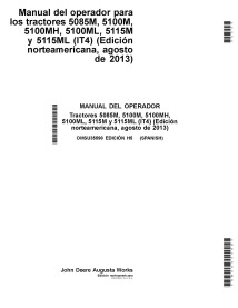 John Deere 5085M, 5100M, 5100MH, 5115M, 5115ML agosto 2013- manual do operador em pdf para tratores ES - John Deere manuais -...