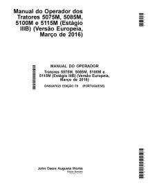 JD-OMSU47623 John Deere 5085M, 5100M, 5100MH, 5115M, 5115ML Mar 2016- tractors operator's manual PT (OMSU47623)