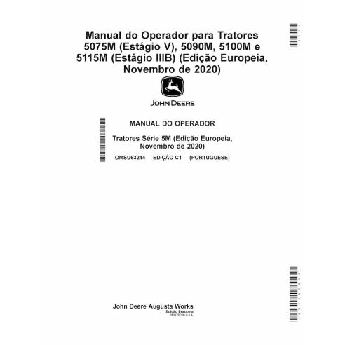 John Deere 5075M (Stage V), 5090M, 5100M, and 5115 Nov 2020- tractors pdf operator's manual PT - John Deere manuals - JD-OMSU...