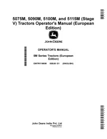 John Deere 5075M, 5090M, 5100M, and 5115M (Stage\r\nV) Nov 2021- tractors pdf operator's manual  - John Deere manuals - JD-OM...