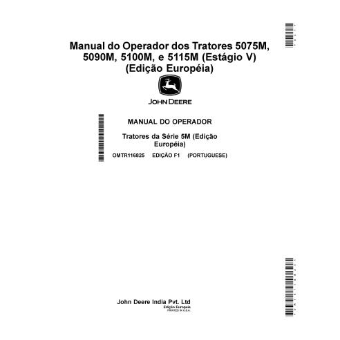 John Deere 5075M, 5090M, 5100M y 5115M (Stage V) noviembre de 2021: tractores pdf manual del operador PT - John Deere manuale...