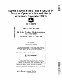 JD-OMSU60197 Manual del operador de los tractores John Deere 5090M, 5100M, 5115M y 5125M (FT4) Noviembre de 2021 (OMSU60197)