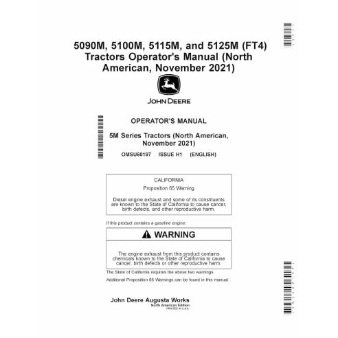 John Deere 5090M, 5100M, 5115M y 5125M (FT4) noviembre de 2021: manual del operador en pdf para tractores - John Deere manual...