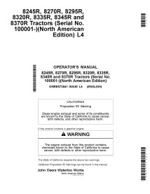 JD-OMRE573841 John Deere 8245R, 8270R, 8295R, 8320R, 8335R, 8345R, 8370R SN 100001- tractors operator's manual (OMRE573841)
