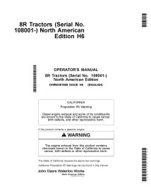 JD-OMRE581969 Manuel d'utilisation des tracteurs John Deere 8245R, 8295R, 8320R, 8335R, 8345R, 8370R et 8400R SN108001 (OMRE5...