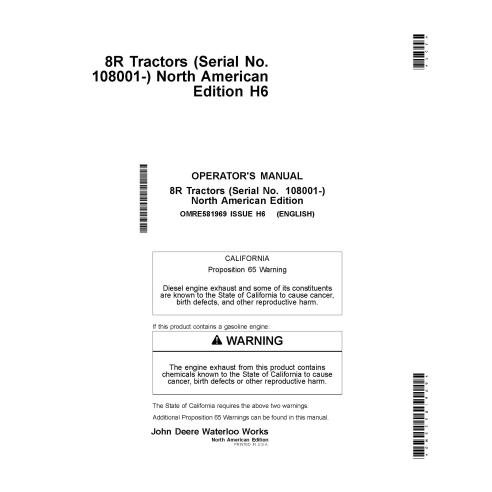 JD-OMRE581969 Manual del operador de los tractores John Deere 8245R, 8295R, 8320R, 8335R, 8345R, 8370R y 8400R SN108001 (OMRE...
