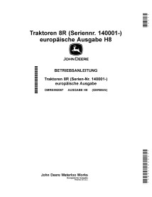 JD-OMRE592067 John Deere 8245R, 8270R, 8295R, 8320R, 8345R, 8370R, 8400R SN140001- tractors operator's manual DE (OMRE592067)