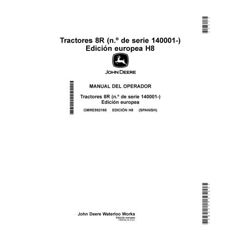 John Deere 8245R, 8270R, 8295R, 8320R, 8345R, 8370R, 8400R SN140001- tractores pdf manual del operador ES - John Deere manual...