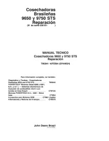 TM2841-ES Manual técnico de reparación de la cosechadora John Deere 9650 STS, 9750 STS ES (TM2841)