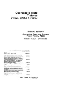 TM802054-PT Manual técnico de diagnóstico para tractores John Deere 7185J, 7195J, 7205J, 7210J, 7225J PT (TM802054)