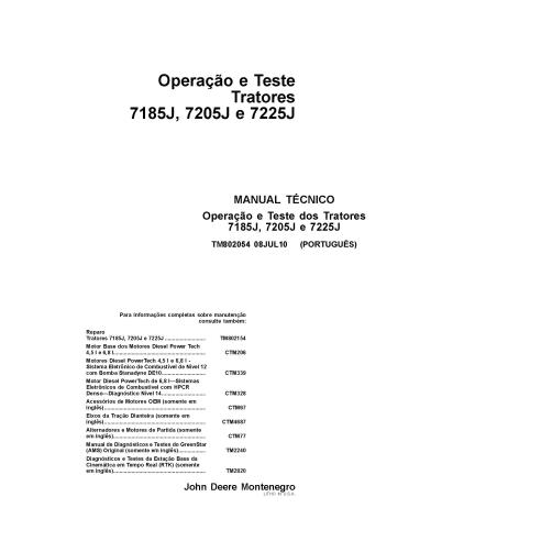 John Deere 7185J, 7195J, 7205J, 7210J, 7225J tractores pdf manual técnico de diagnóstico PT - John Deere manuales - JD-TM8020...