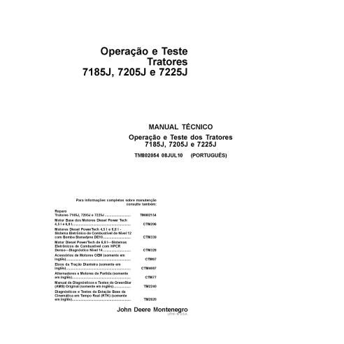 John Deere 7185J, 7195J, 7205J, 7210J, 7225J, tratores pdf manual técnico de diagnóstico PT - John Deere manuais - JD-TM80205...