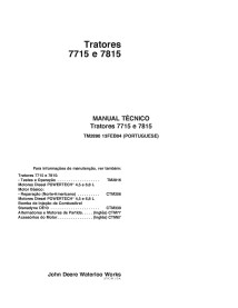 John Deere 7715, 7815 tracteurs pdf manuel technique de réparation PT - John Deere manuels - JD-TM2890-PT