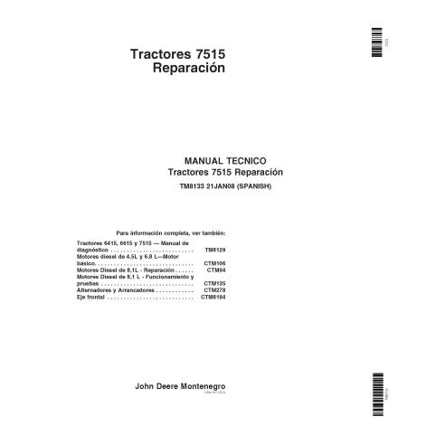 John Deere 7515 tratores pdf reparo manual técnico ES - John Deere manuais - JD-TM8133