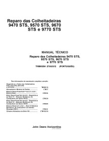 TM800254-PT Manuel technique de réparation des moissonneuses-batteuses John Deere 9470 STS, 9570 STS, 9670 STS, 9770 STS PT (...