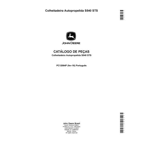 John Deere S540 STS combinada pdf catálogo de piezas PT - John Deere manuales - JD-PC12064P-TM