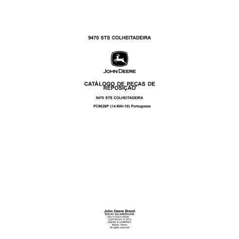 John Deere 9470 STS combina catálogo de peças em PDF PT - John Deere manuais - JD-PC8626P-PT