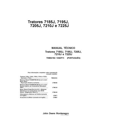 TM802154-PT Manuel technique de réparation des tracteurs John Deere 7185J, 7195J, 7205J, 7210J, 7225J PT (TM802154)