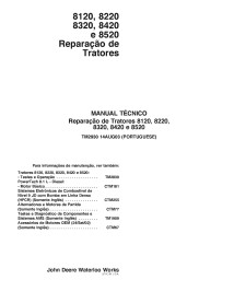 John Deere 8120, 8220, 8320, 8420, 8520 tracteurs pdf manuel technique de réparation PT - John Deere manuels - JD-TM2930-PT