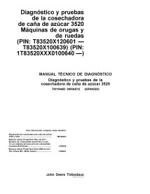 Colheitadeira de cana-de-açúcar John Deere 3520 pdf diagnóstico técnico manual ES - John Deere manuais
